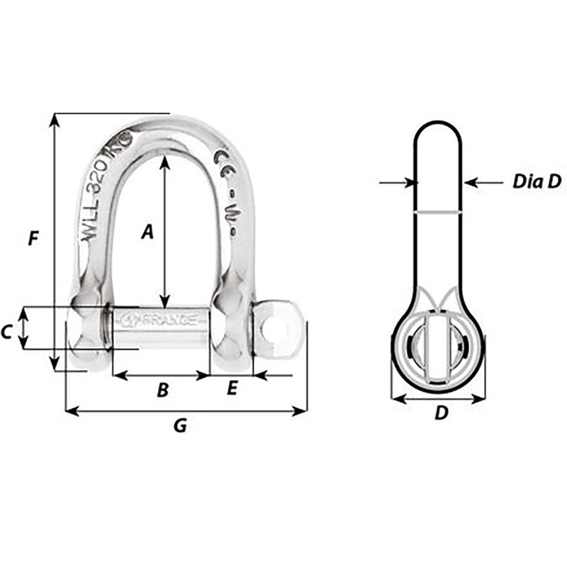 Load image into Gallery viewer, Wichard Not Self-Locking D Shackle - 14mm Diameter - 9/16&quot; [01207]
