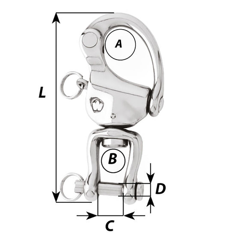 Load image into Gallery viewer, Wichard HR Snap Shackle With Clevis Pin Swivel - 120mm Length - 4-23/32&quot; [02478]
