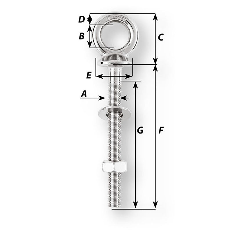 Load image into Gallery viewer, Wichard Eye Bolt - M12 x 175mm - Length 120mm [06497]
