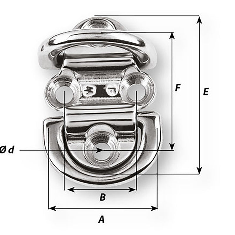 Load image into Gallery viewer, Wichard Double Folding Pad Eye - 6mm Diameter - 15/64&quot; [06564]
