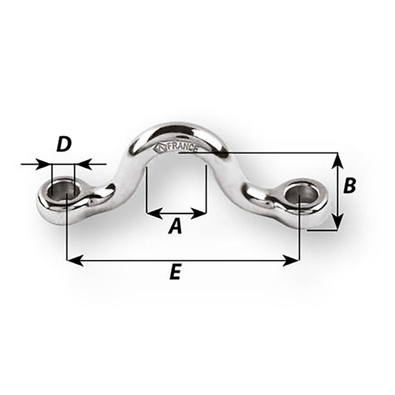 Load image into Gallery viewer, Wichard Eye Strap - 5mm Diameter - 13/64&quot; - 37.5mm Spacing - 1-15/32&quot; [09202]
