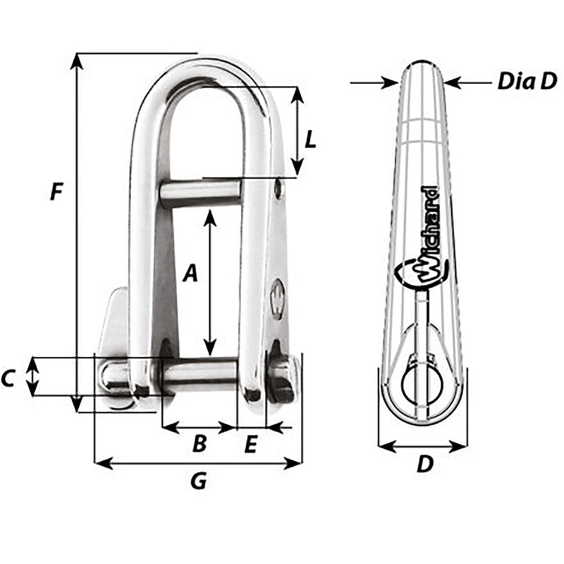 Load image into Gallery viewer, Wichard HR Key Pin Shackle With Bar - 5mm Pin Diameter [91432]
